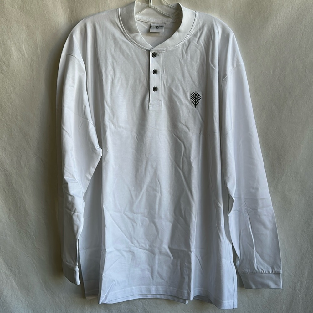 Celebrity Cruises white long sleeve Henley shirt, size L/XL